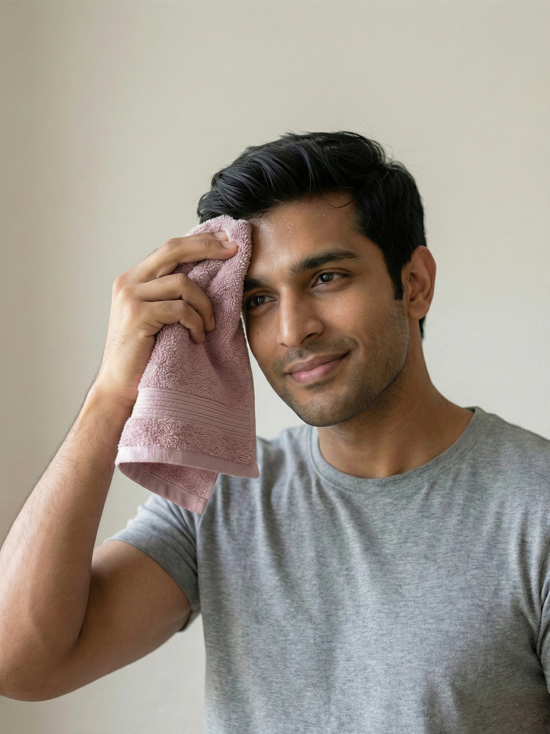 You & Me Premium Soft Terry Cotton Couple Bath, Face & Hand Towels Lilac (Pack Of 6)