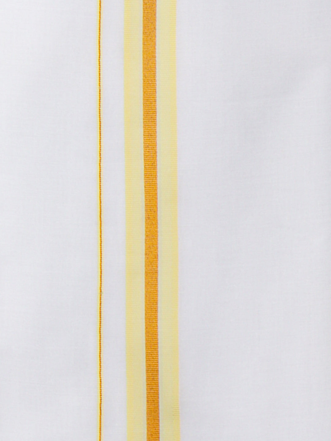 Men Cotton Blend Readymade Single Layer White Dhoti with Fancy Jari Border GACJ28