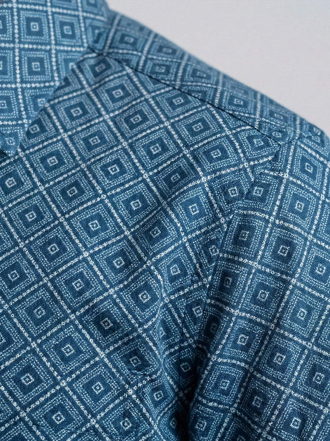 Boys Teal Blue Matching Border Dhoti With Printed Shirt Set Fusion PS27