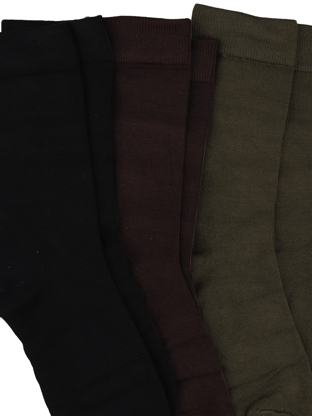 Men Bamboo Formal Full Length Socks Black Brown & Olive Green FFS3