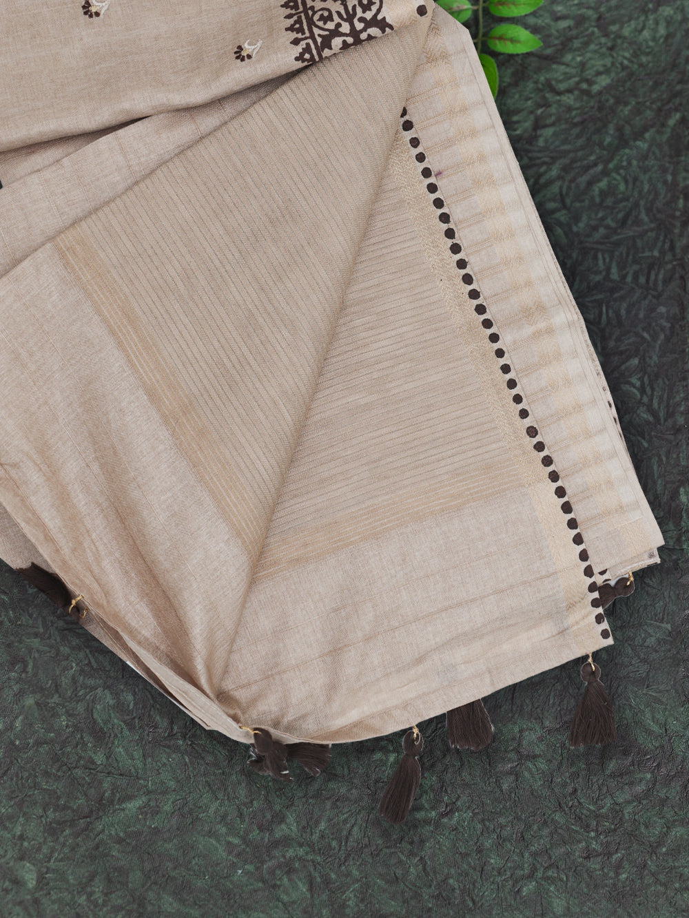 Women Semi Raw Silk Saree Brown SRS102