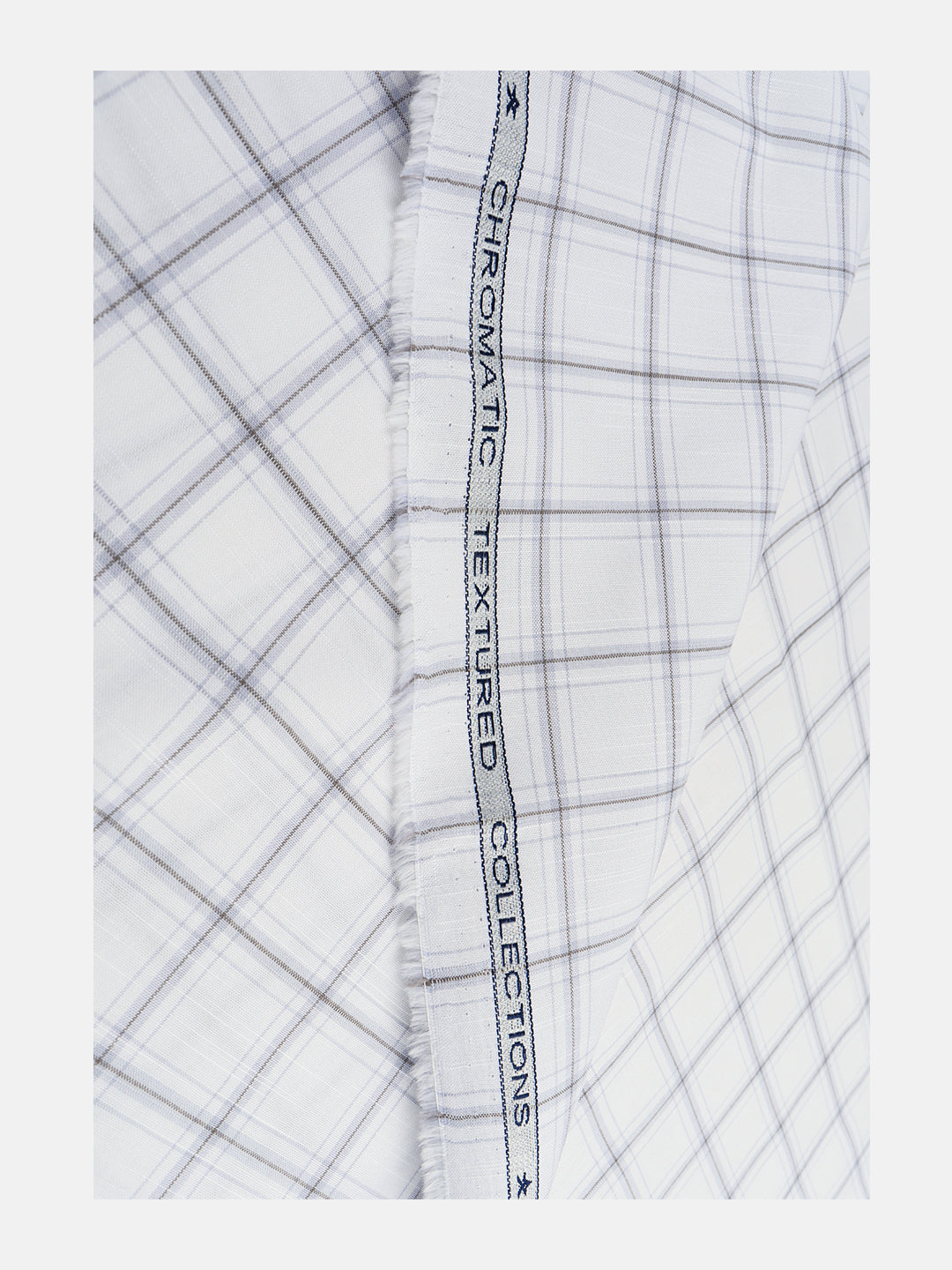 Men 100%Cotton Checked Shirt Fabric White Liberty Cotton