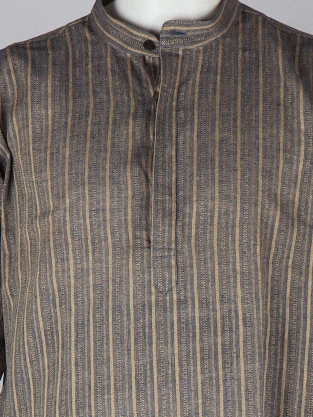 Men Brownish Blue Medium Length Kurta with Matching Border Dhoti Set RH14