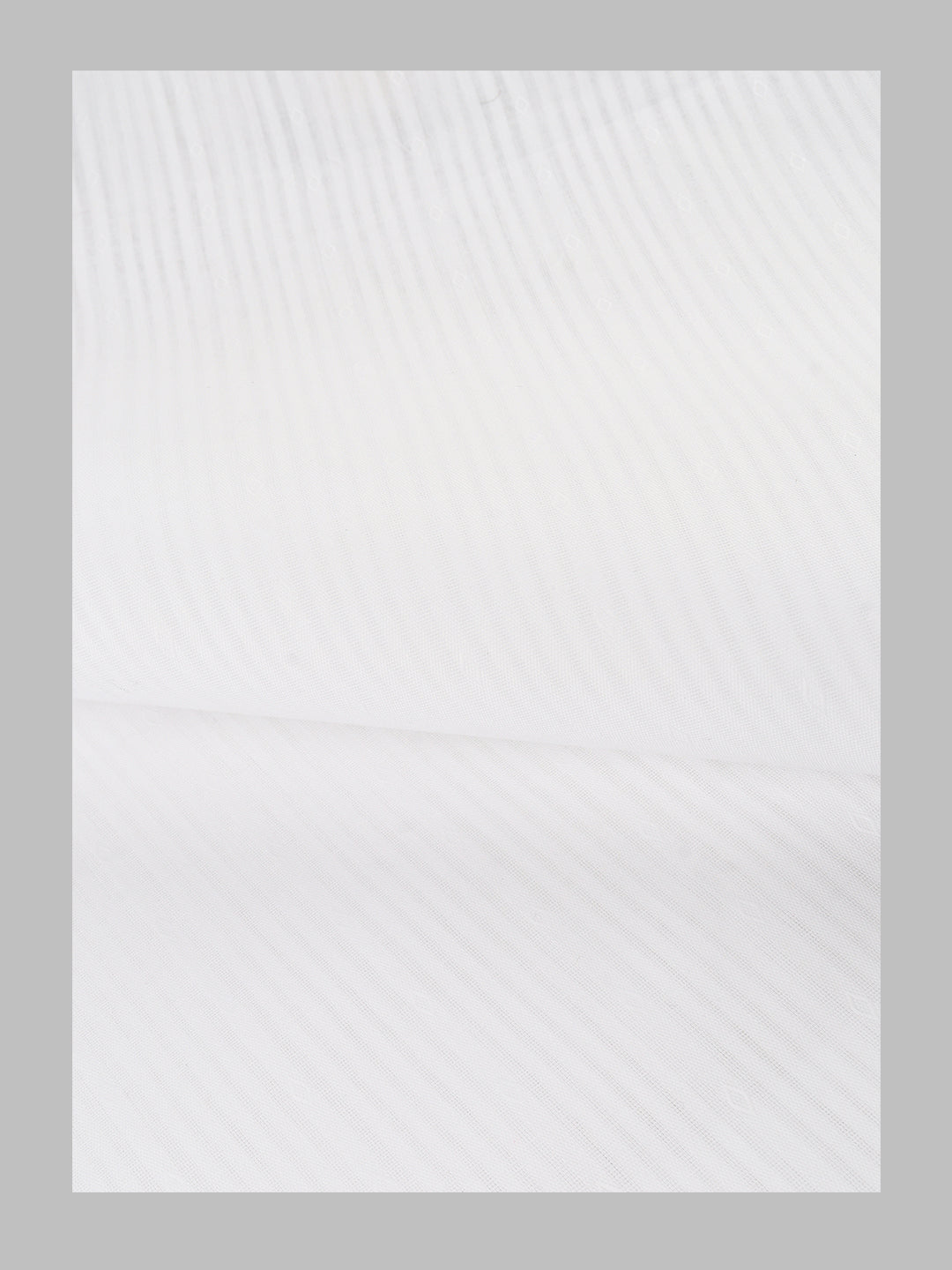 Men 100%Cotton Self Design Shirting White Forest 32