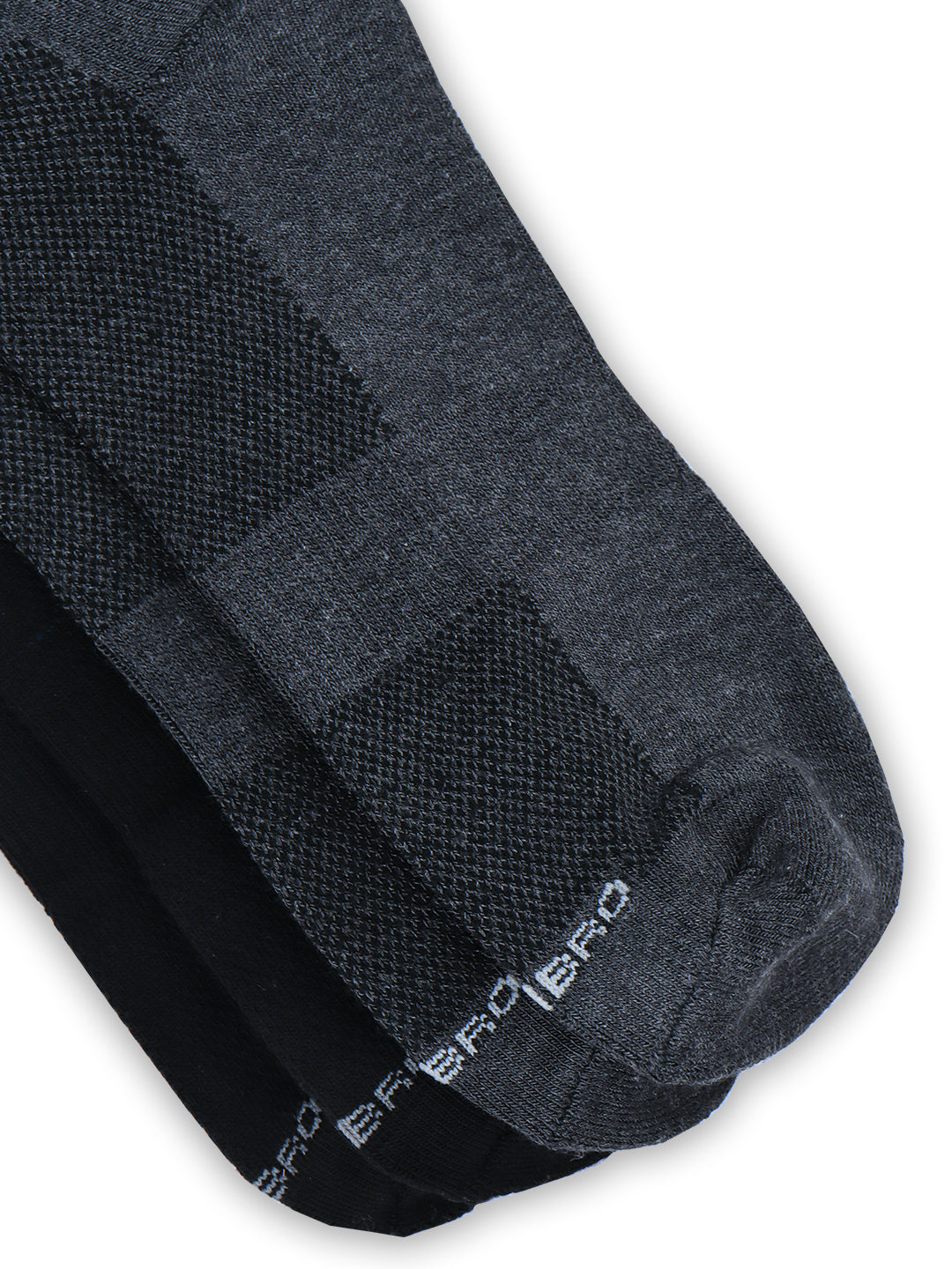 Men Bamboo Sports Low Socks Black & Charcoal SLD2