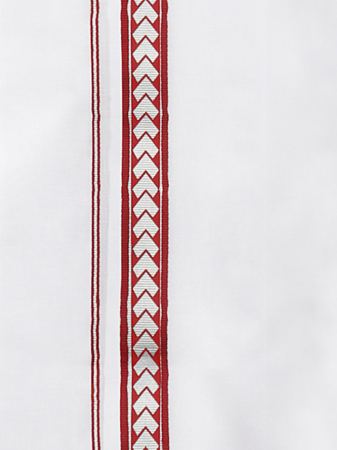 Men Cotton Blend Double Layer White Dhoti with Fancy Jari Border 02