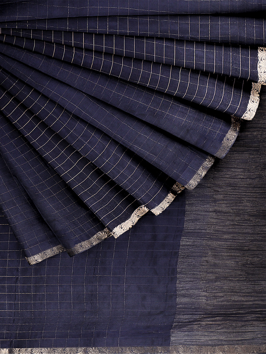 Women Navy Blue Semi Silk Saree SS346