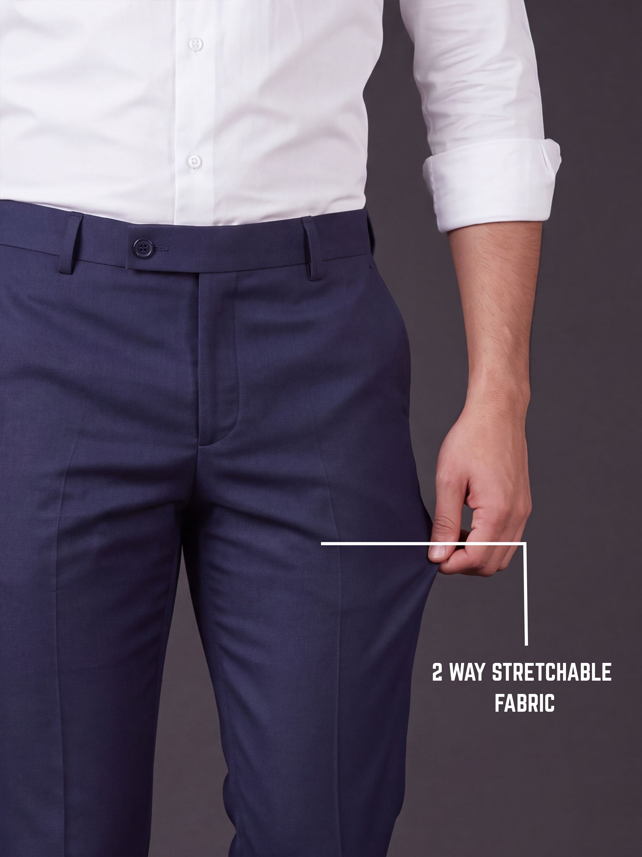 Prima Club Cotton Poly Viscose Stretchable Waistband Dark Blue Pants
