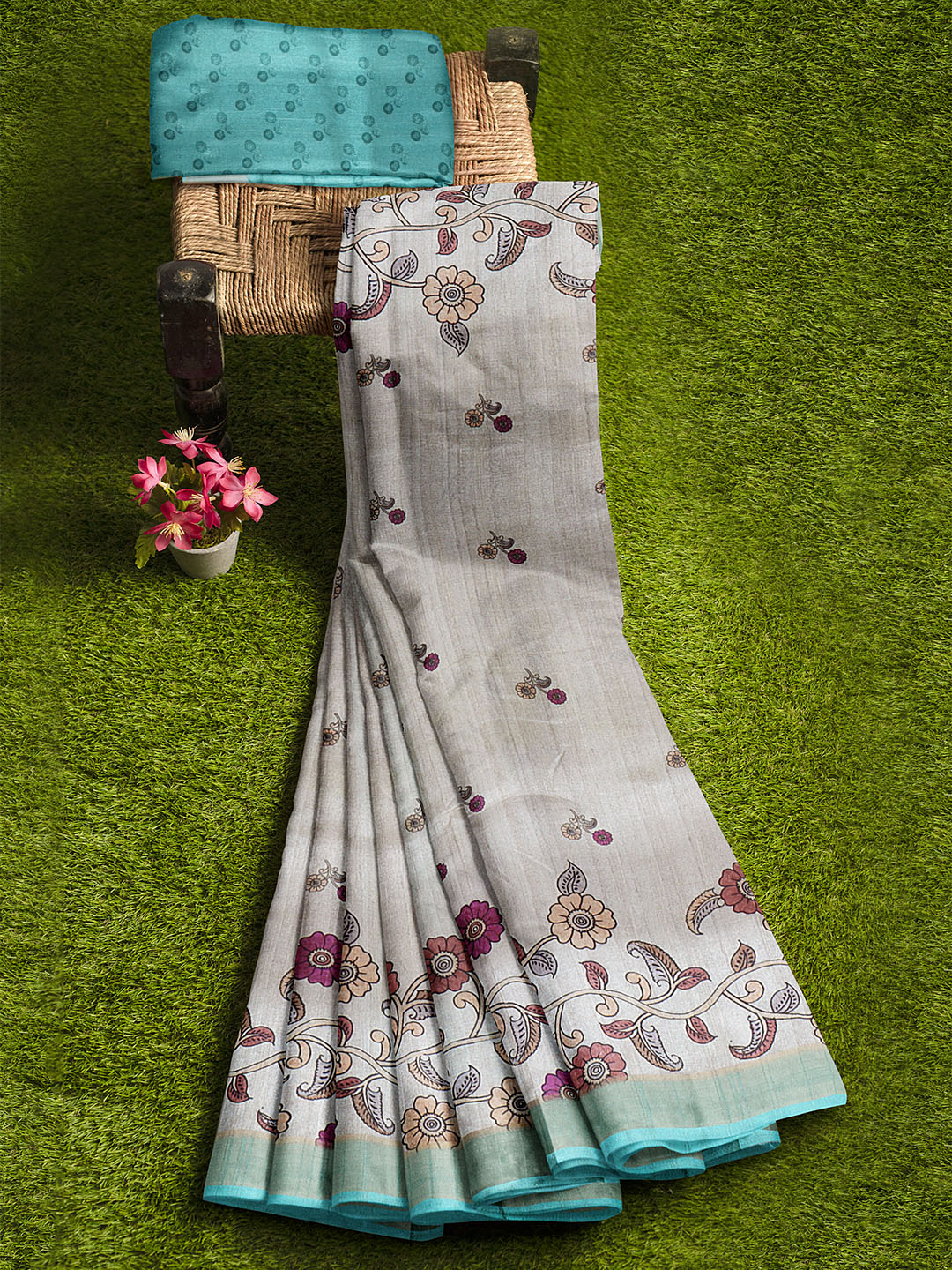 Women Semi Raw Silk Saree Sandal SRS108