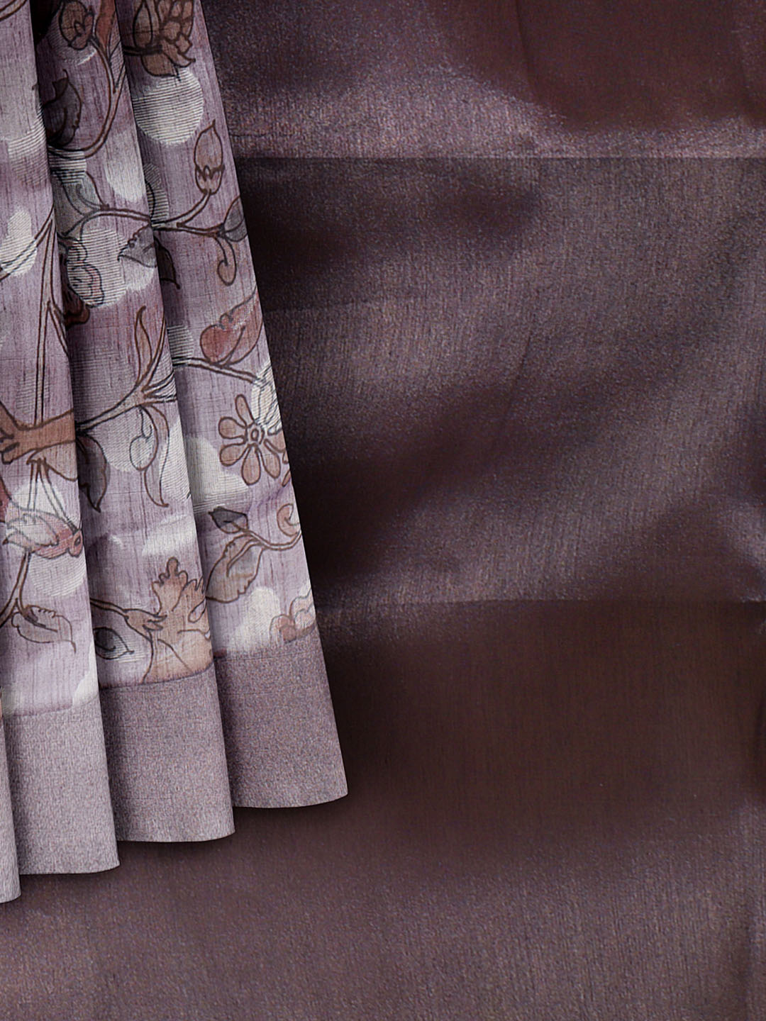 Women Purple Semi Tussar Printed Saree ST258