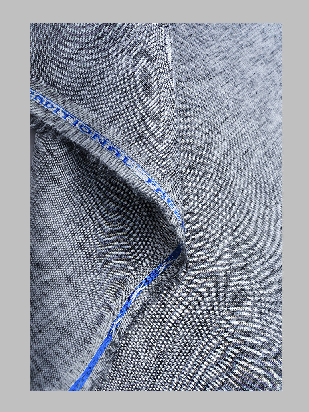 Men Cotton Blend Dark Grey Self Design Shirt and Kurta Fabric Lampus