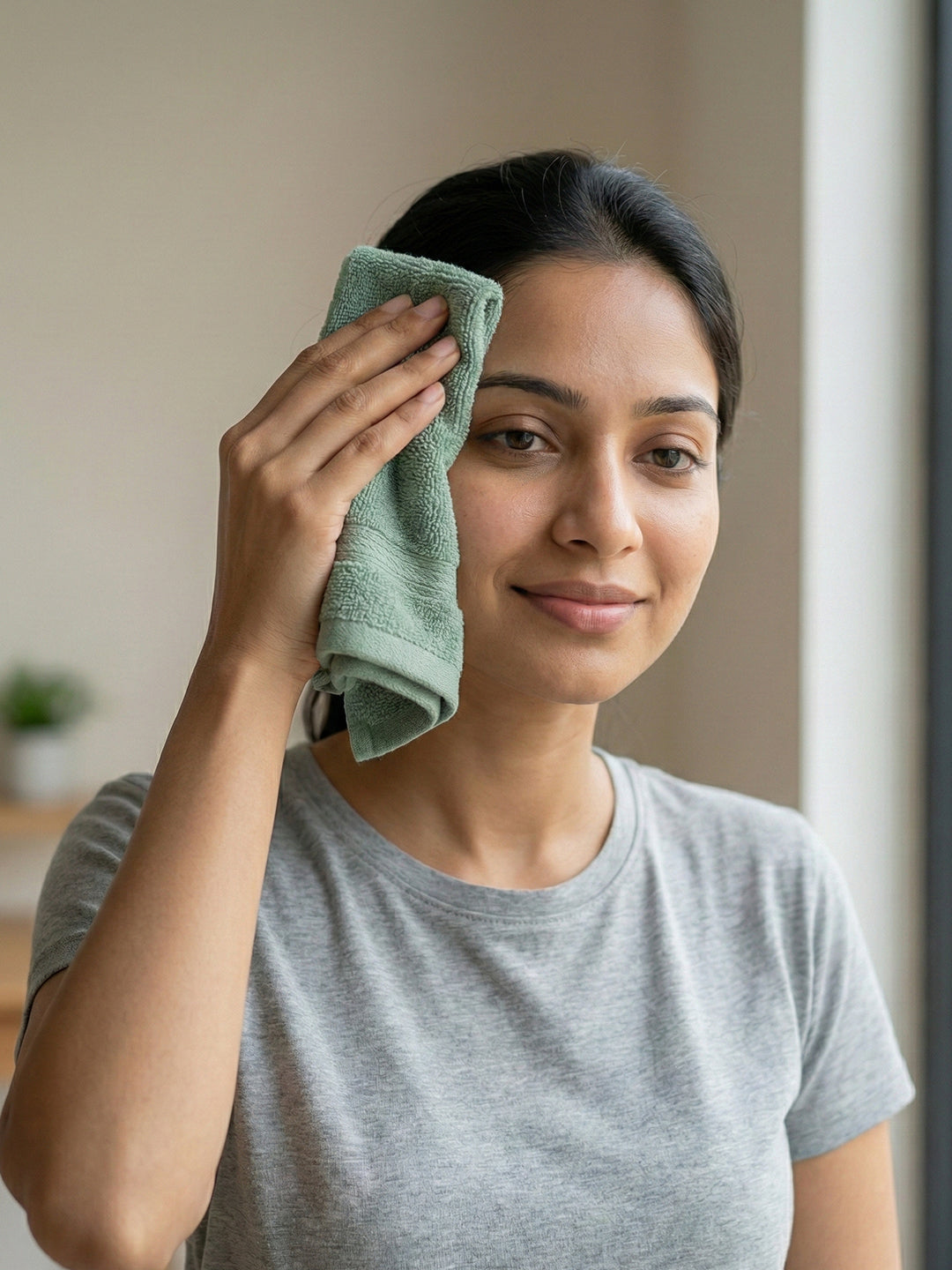 You & Me Premium Soft Terry Cotton Couple Bath, Face & Hand Towels M.Blue (Pack Of 6)