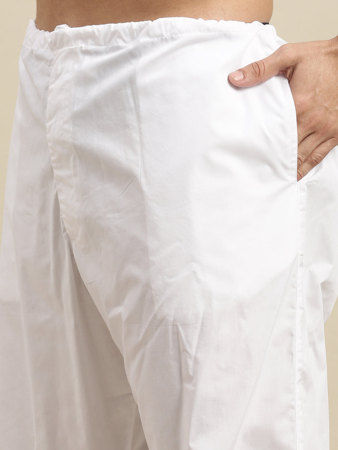Men Cotton White Pyjama Pant