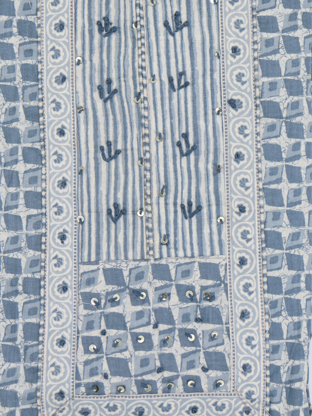 Women Pure Cotton Dress Material Grey DM329