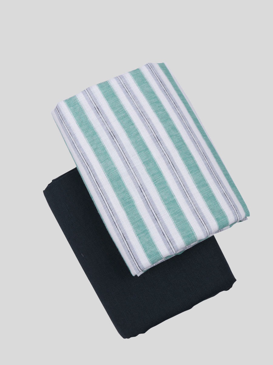 Cotton Striped Shirting & Suiting Gift Box Combo RY37