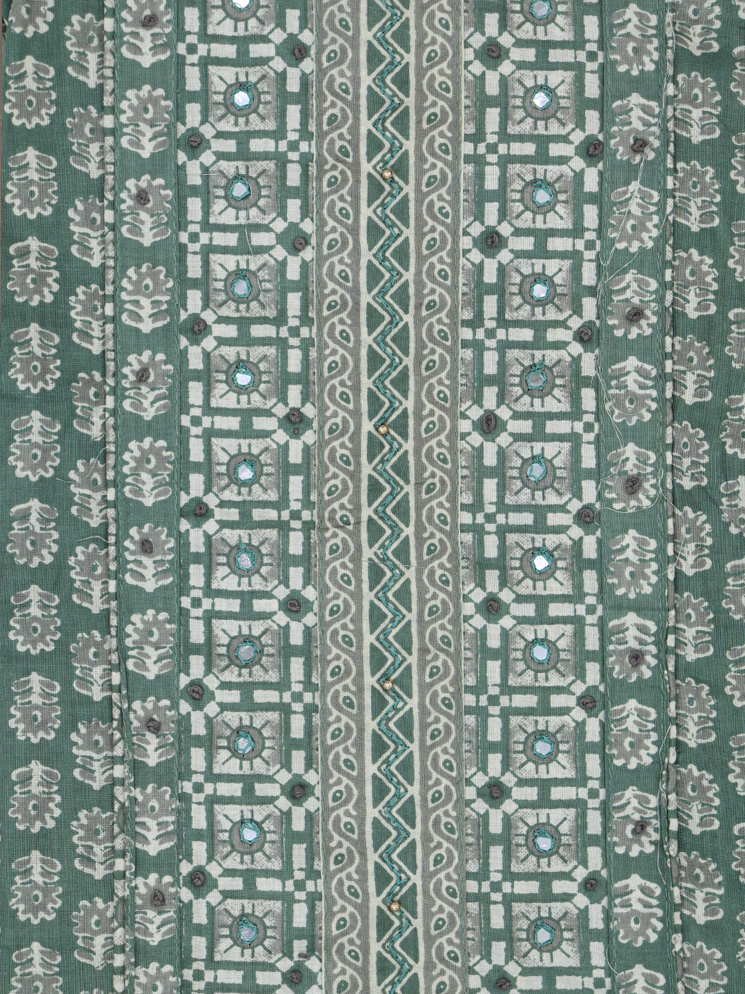 Women Pure Cotton Dress Material Green DM331