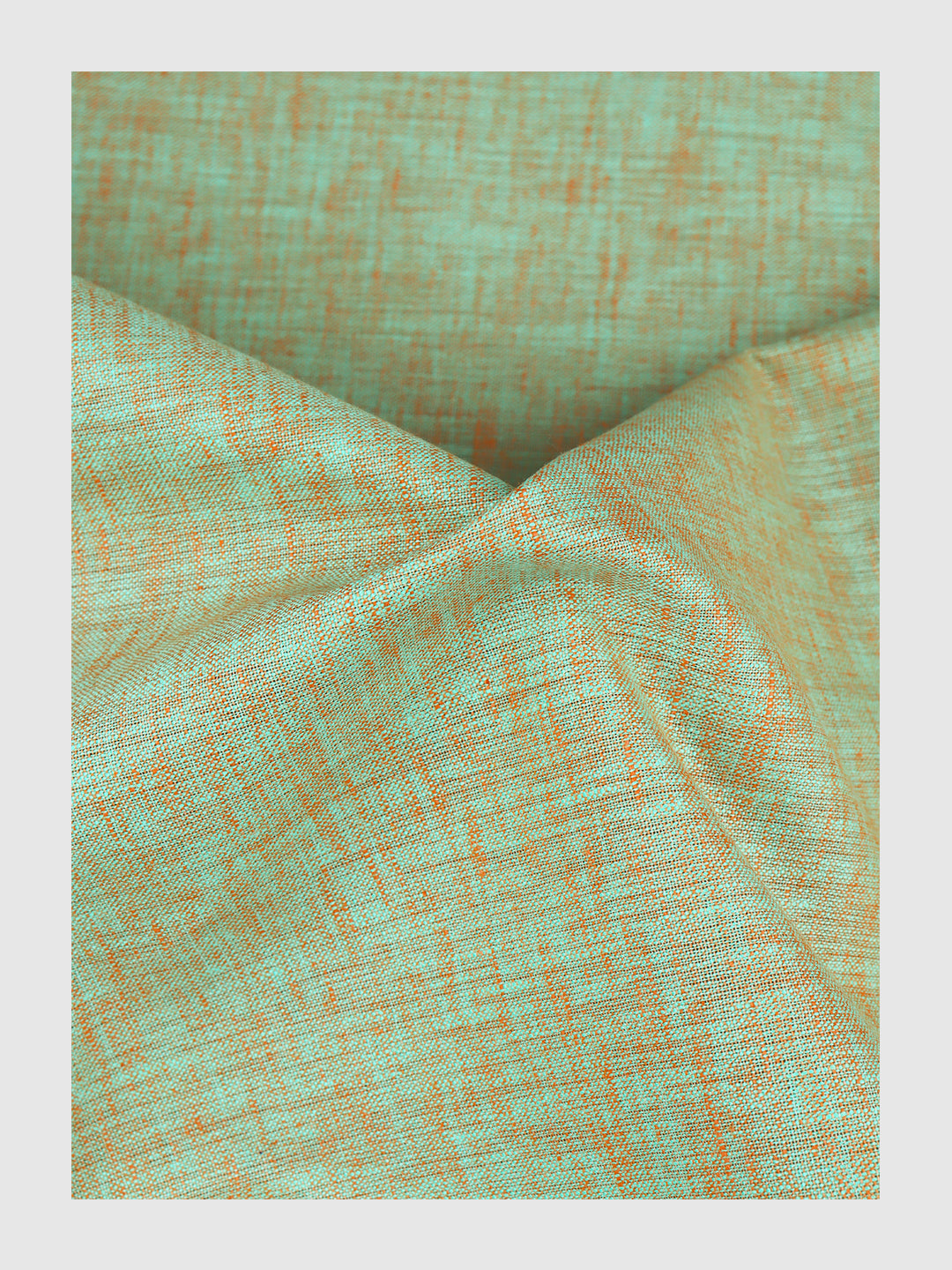 Men Cotton Blend Green Self Design Shirt and Kurta Fabric Lampus