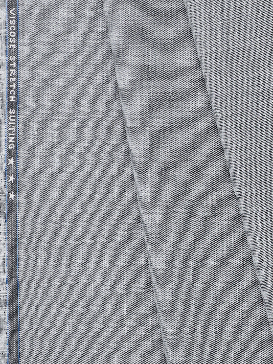 Premium Poly Viscose Stretch Plain Suiting Fabric Grey Mesmerize