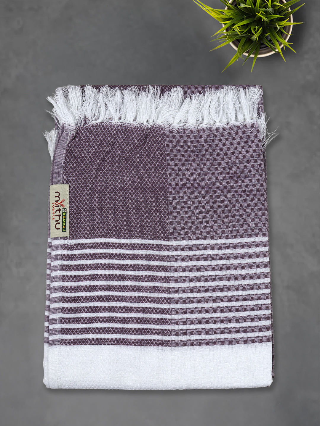 100% Cotton Self Designed Signature Bath Towel Pack of 2 1129