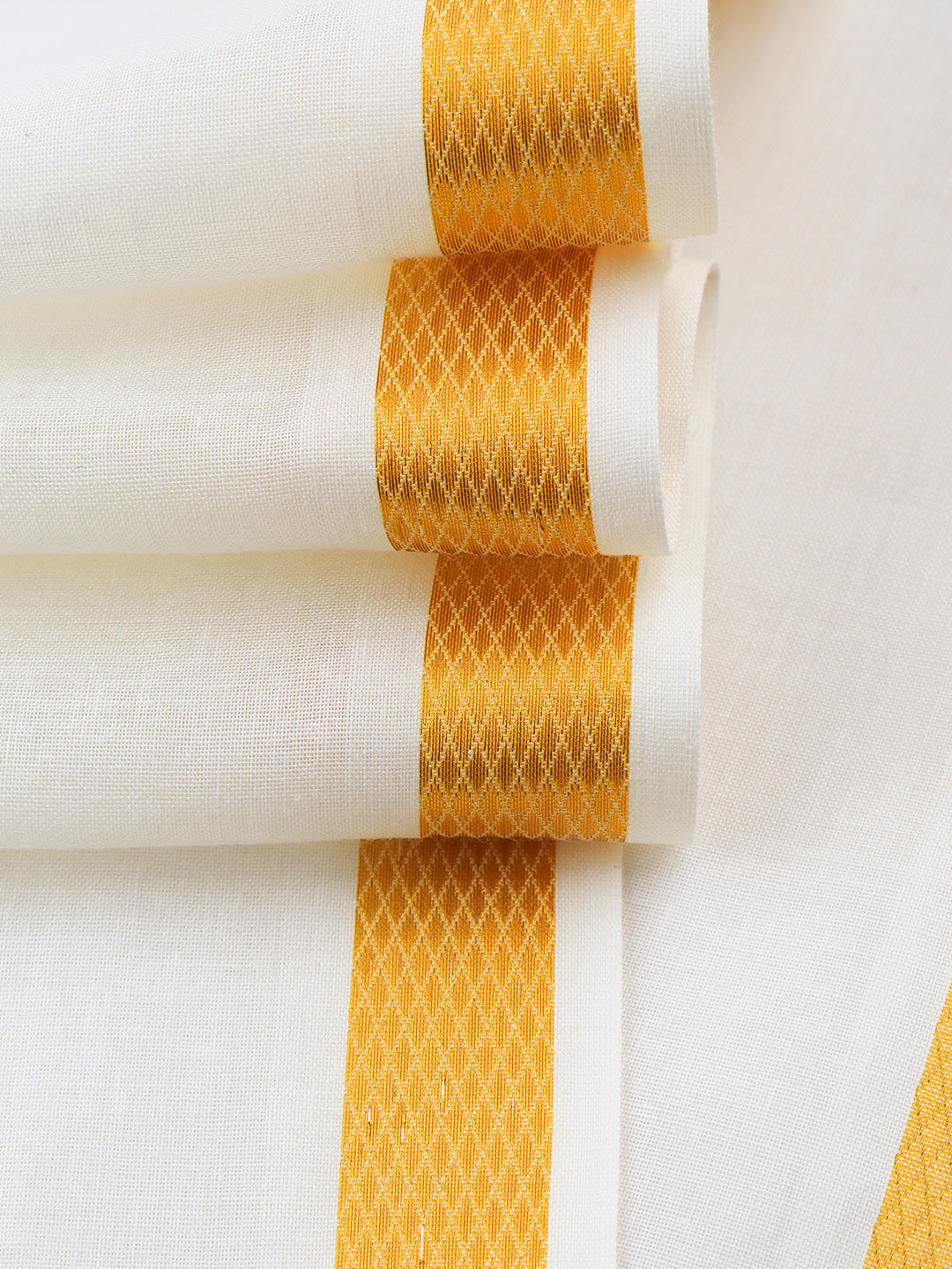 Cotton Blend Cream Towel with 3/4" inch Gold Jari Border Greedam