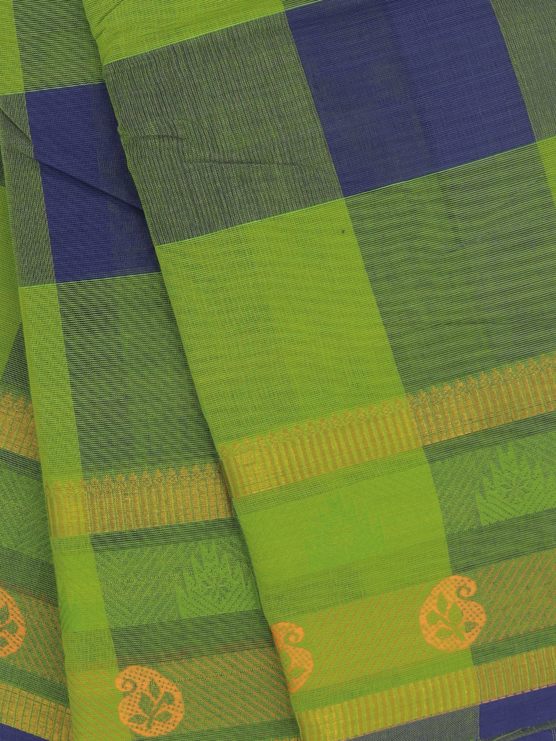 Women Navy with Green Pure Chettinad Cotton Saree PCS204