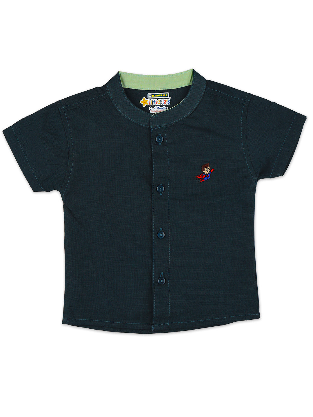 Born Baby Shirt with Pant and Panchakacham Set Dark Green G69