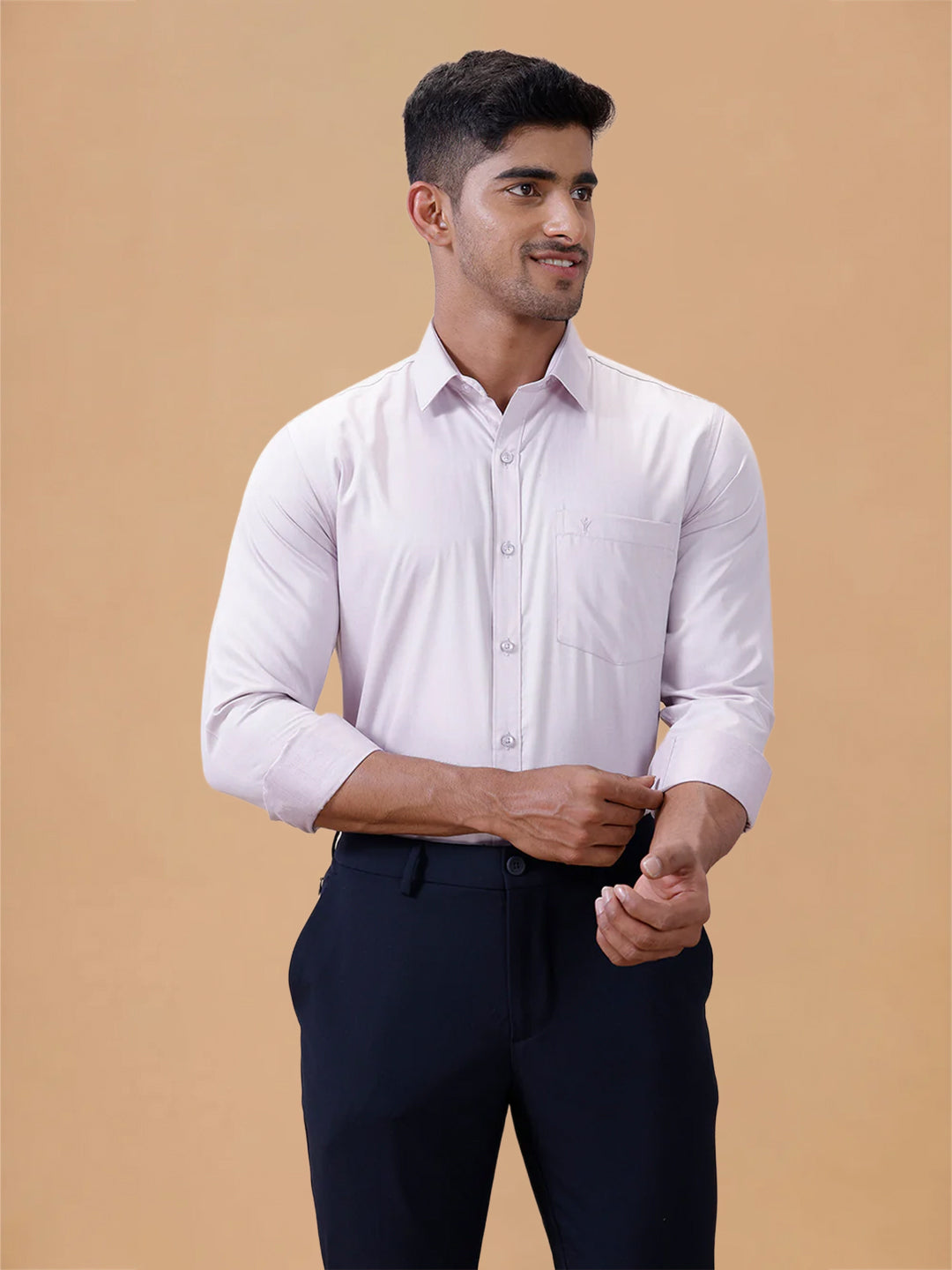 Cotton Rich Light Purple Regular Fit Shirt T61 AKT3