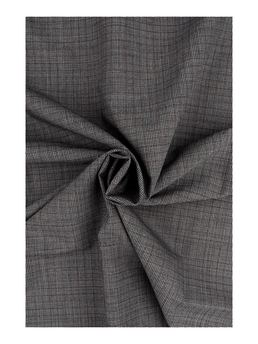 Premium Australian Merino Wool Blended Colour Checked Pants Fabric Grey Mark Wool