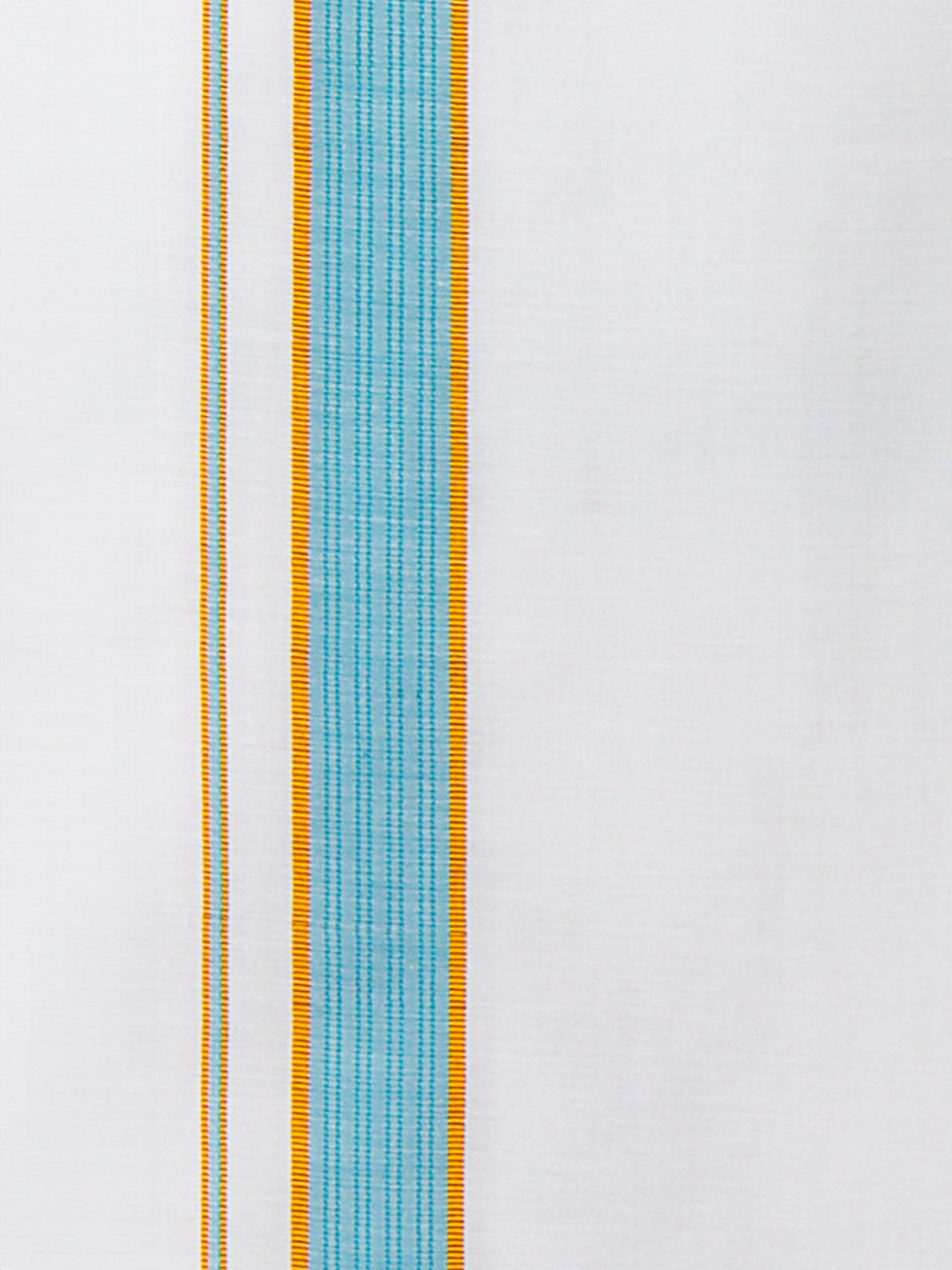 Men Cotton Blend Readymade Single Layer White Dhoti with Fancy Jari Border GACJ07