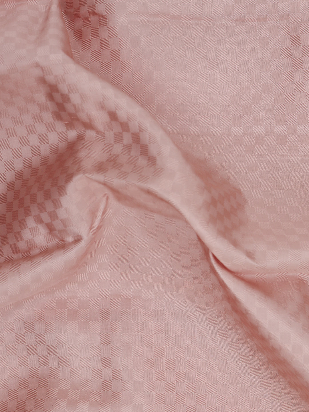 Men Pure Silk Embossed Peach Dhoti & Towel Set with 2 1/2" inch Gold Fancy Jari Border