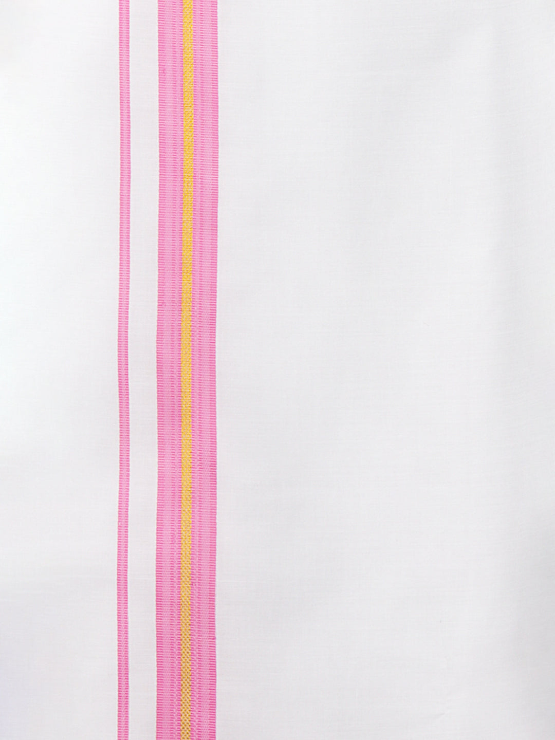 Men Cotton Blend Readymade Single Layer White Dhoti with Fancy Jari Border GACJ08