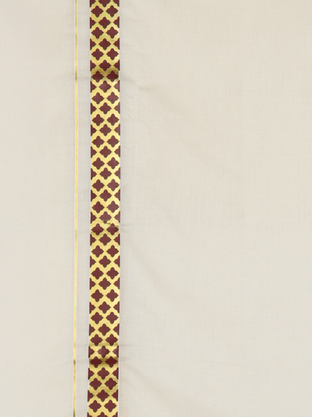 Men Kora Cotton Double Layer Dhoti with Fancy Jari Border Pazhassi Royal Red