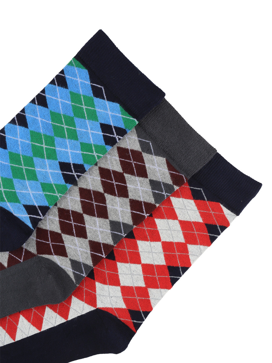 Men Assorted Formal Full Length Checks Designed Socks FFD3