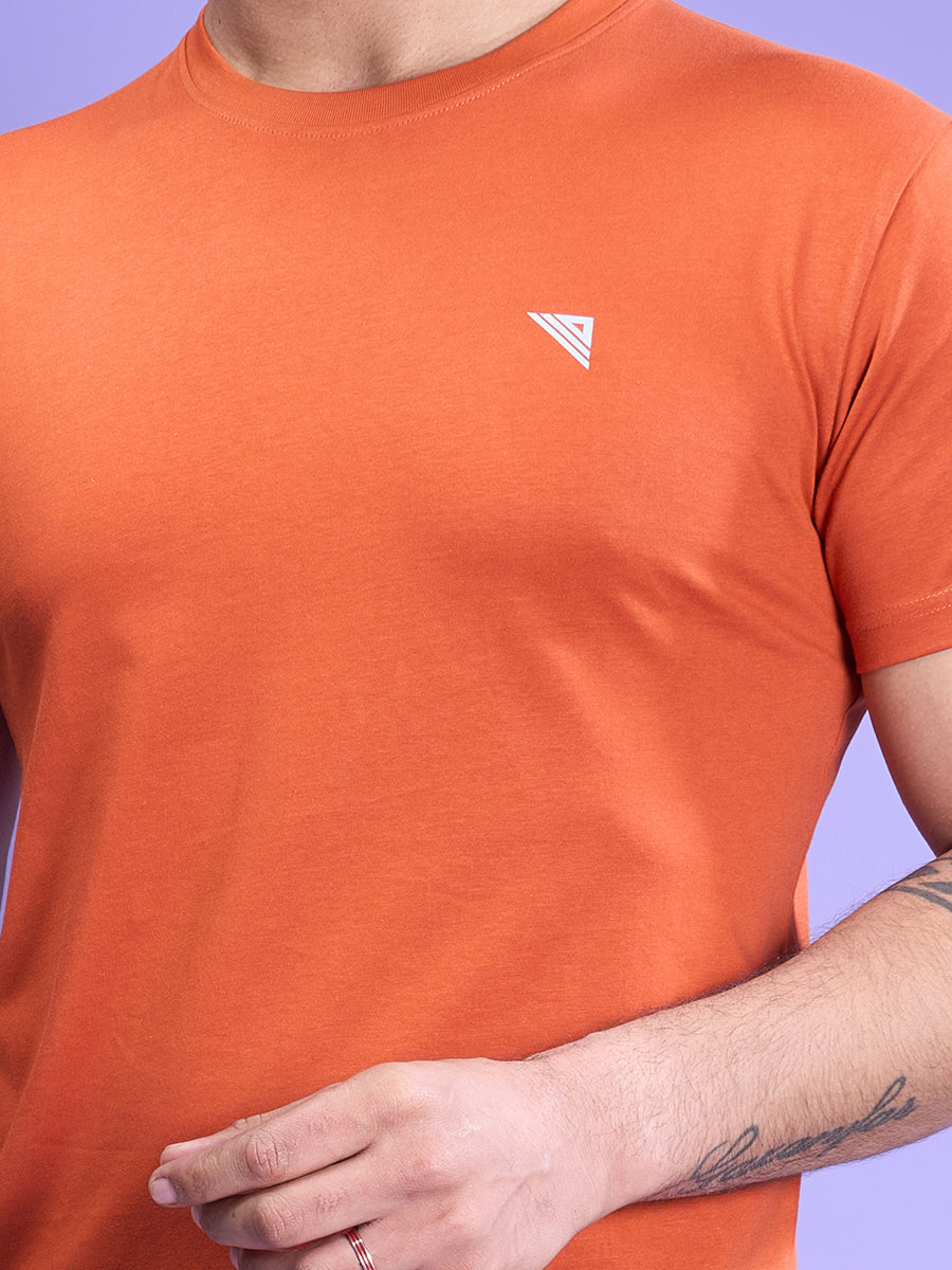 Men 100% Cotton Smart Fit Expert Tee Orange ET19