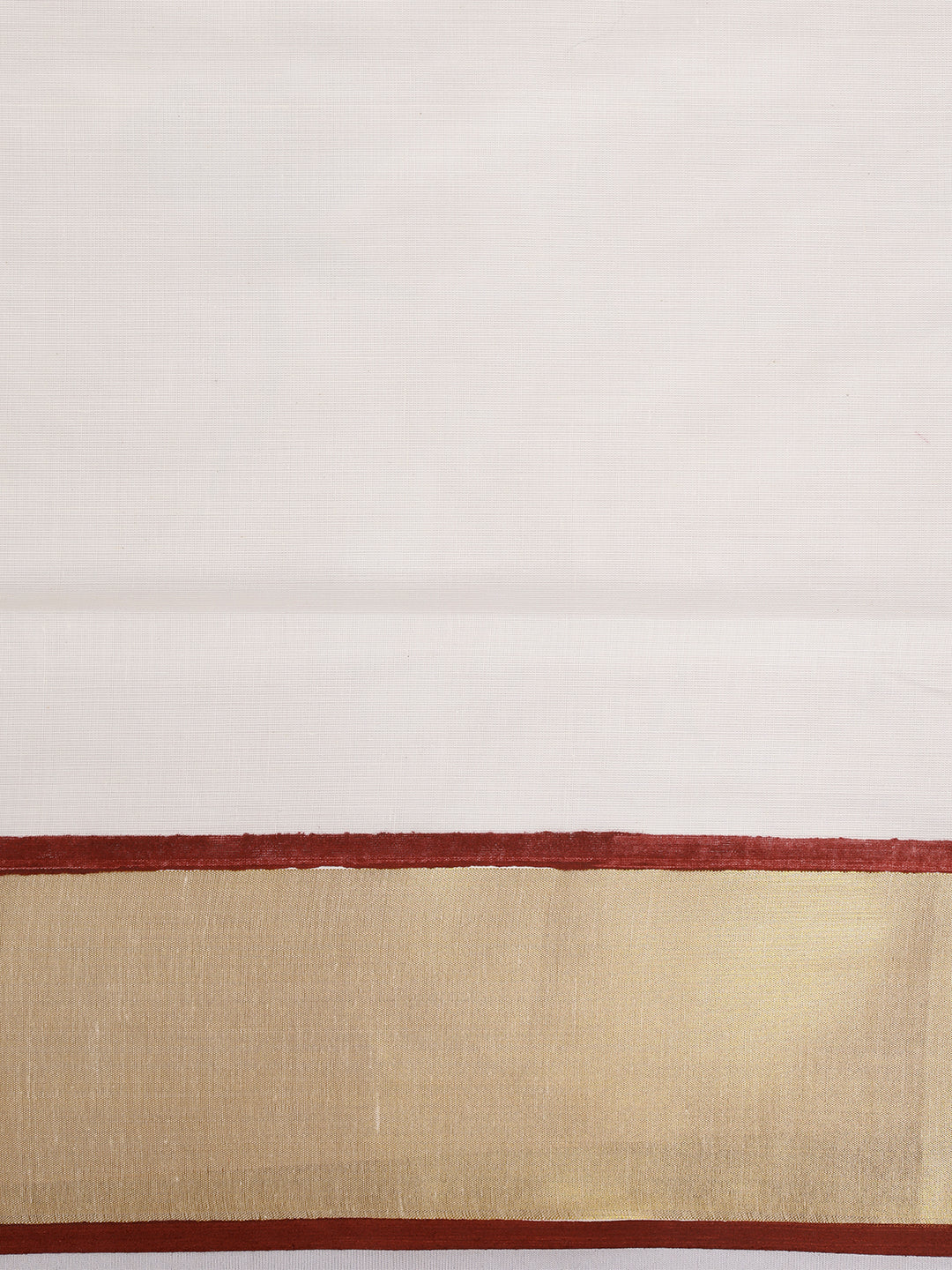 Women Kora Cotton Cream Printed Saree with Gold Jari KLS61