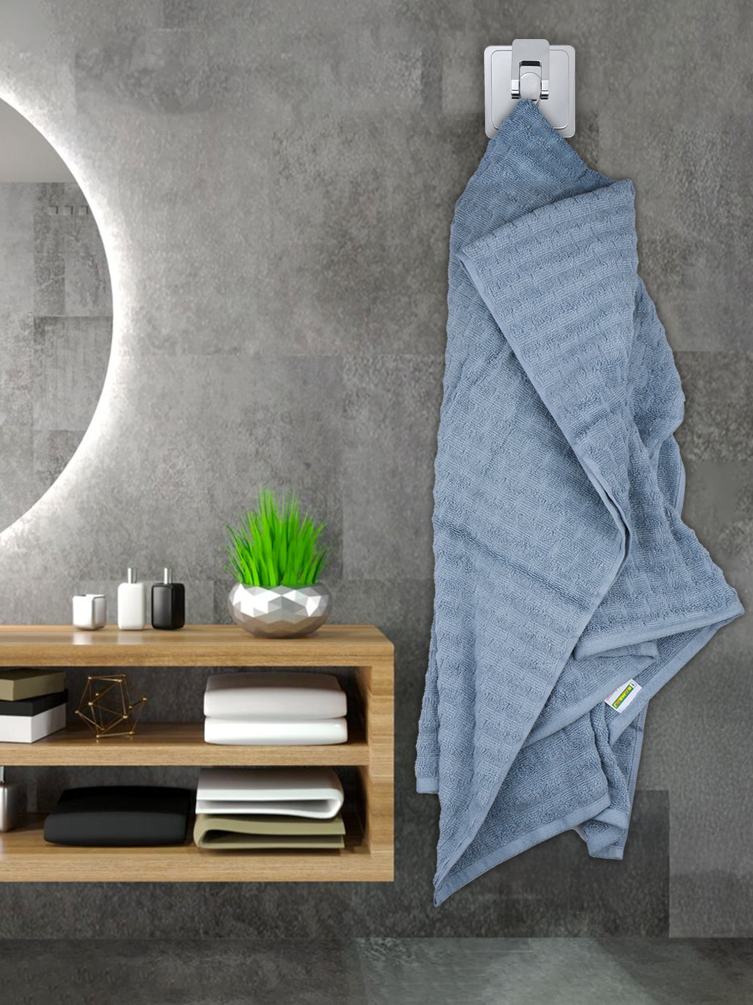 Luxury Terry Low Twist  Bath Towel Blue Fog
