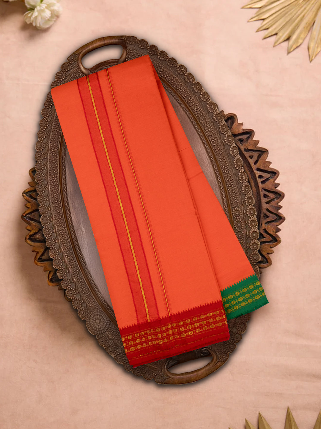 Men Panchakacham with Angavasthram Dheeksha Orange (9+5)