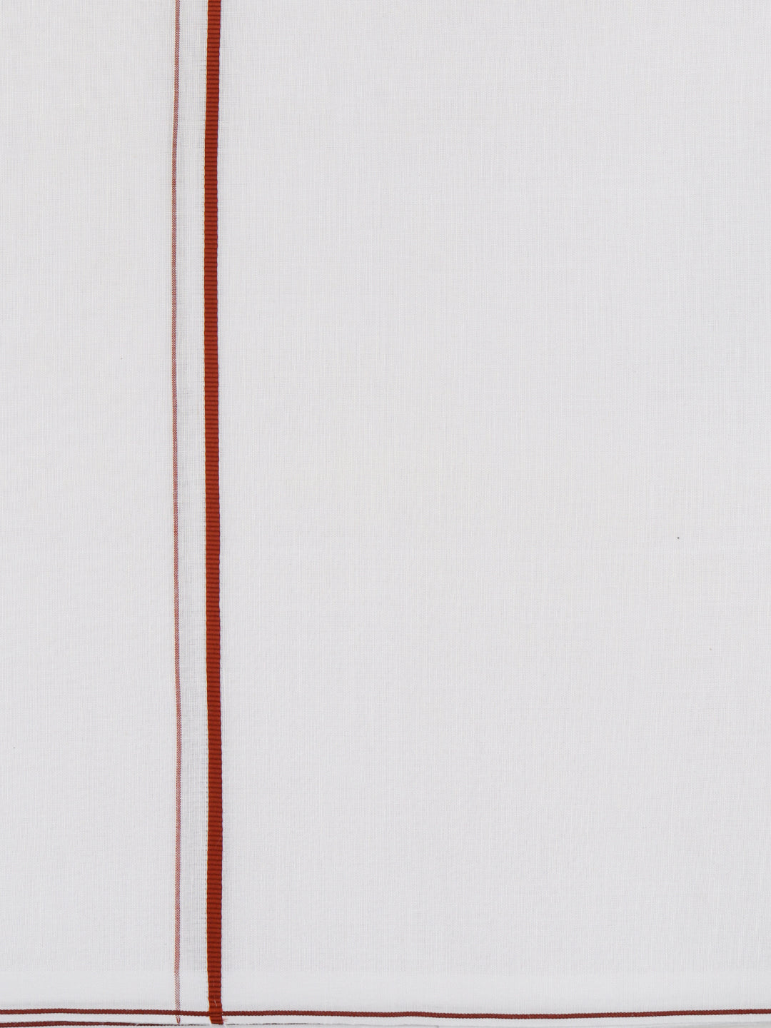 Men Cotton Blend Single Layer White Dhoti with Small Border Lee Sort