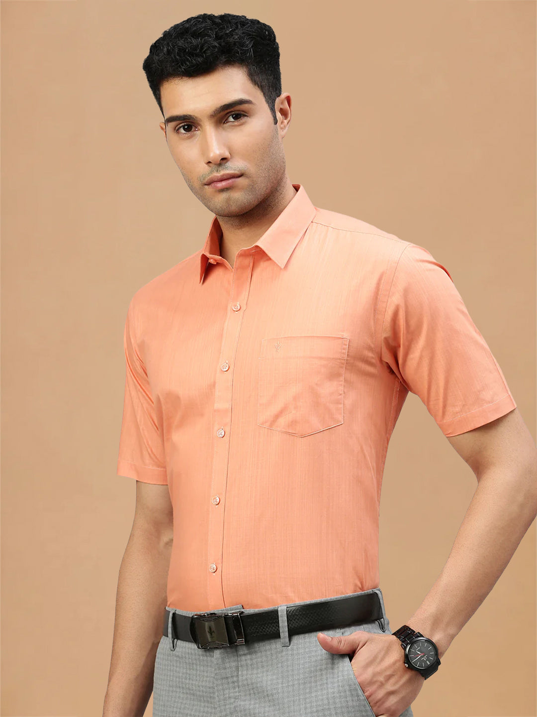 100% Cotton Copper Brown Regular Fit Shirt T37 TM4