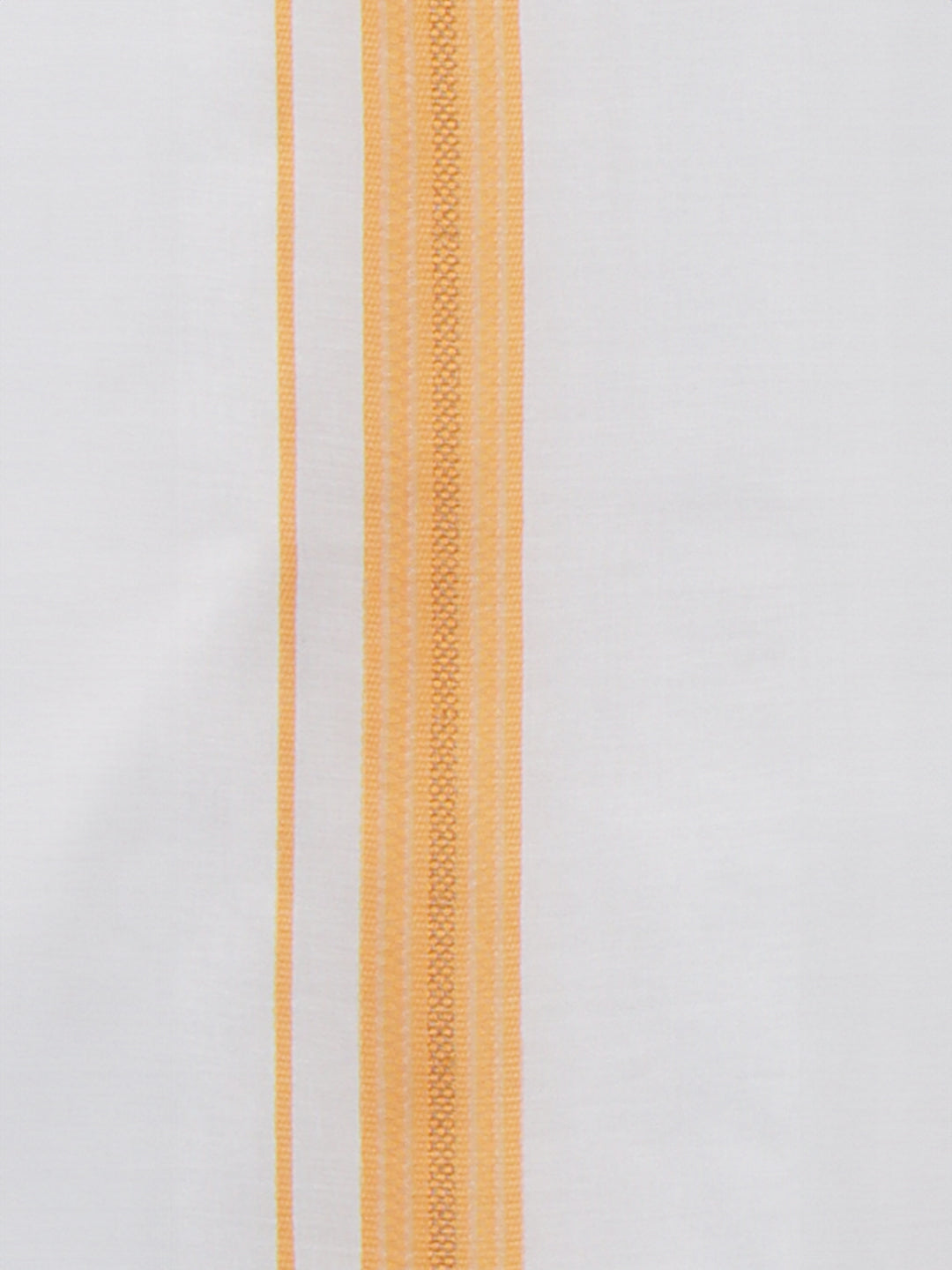 Men Cotton Blend Readymade Single Layer White Dhoti with Fancy Jari Border GACJ27