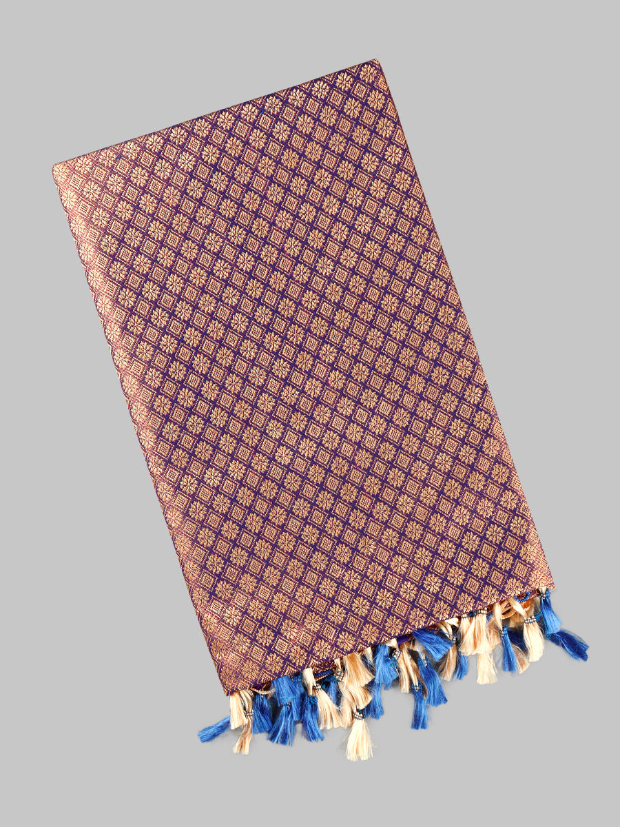 Ponnadai/Jari Shawl 508-Blue