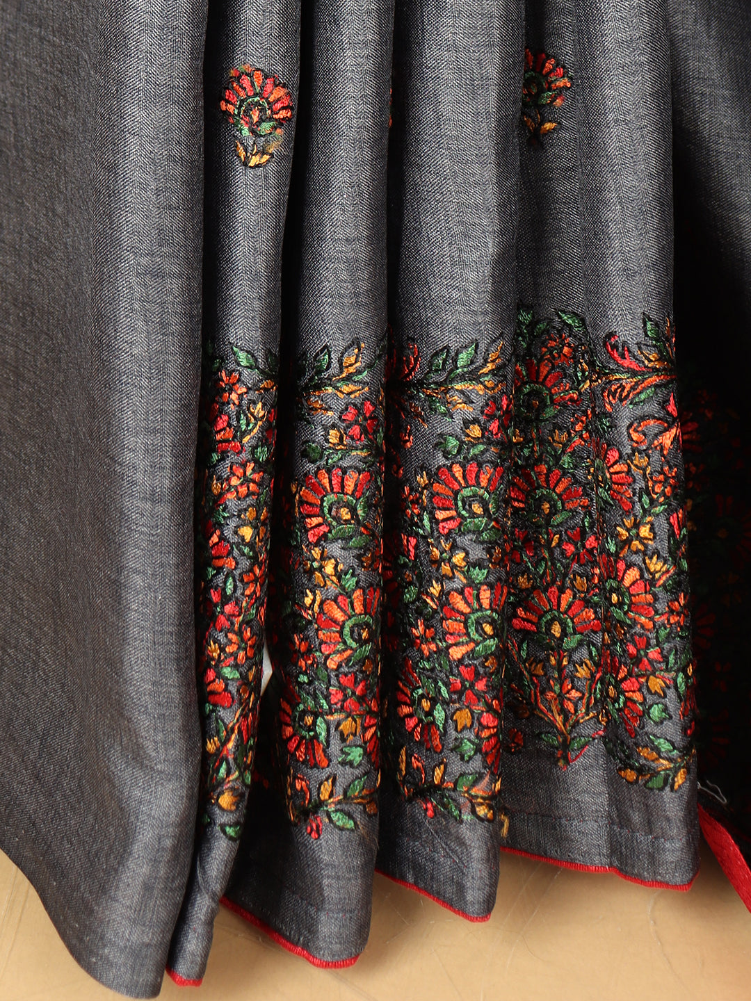 Women Dark Grey Semi Tussar Saree ST271