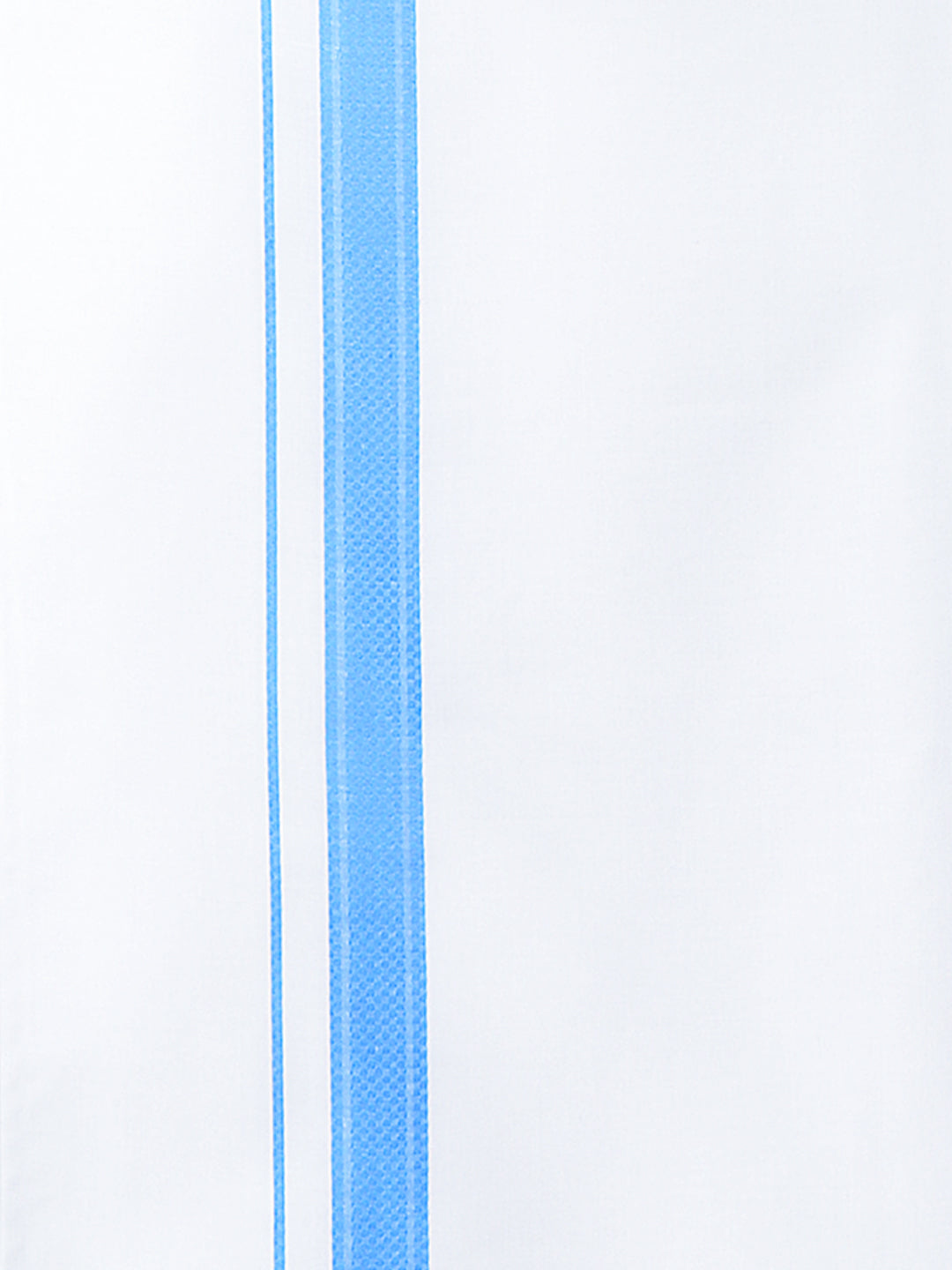 Men Cotton Blend Readymade Single Layer White Dhoti with Fancy Border GACF10