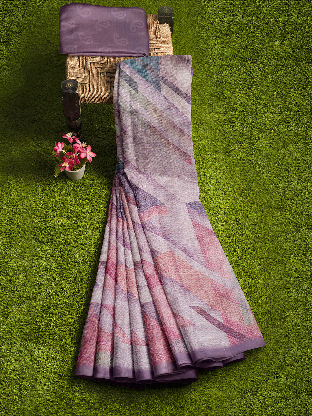 Women Purple Semi Tussar Saree ST245