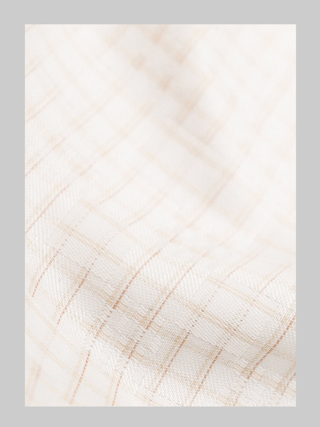 Men 100% Giza Cotton Checked White with Brown Shirt Fabric Jackpot