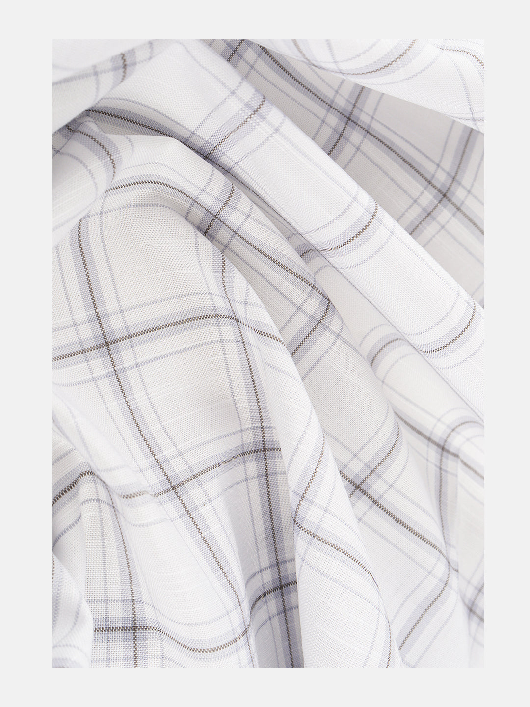 Men 100%Cotton Checked Shirt Fabric White Liberty Cotton