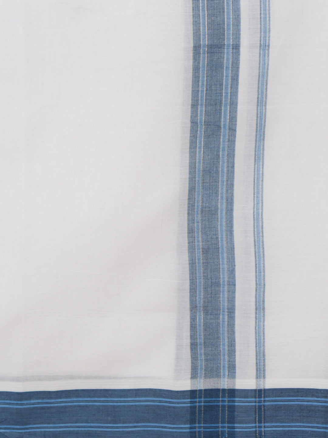 Men 100% Cotton Double Layer White Dhoti with Fancy Jari Border EJF21