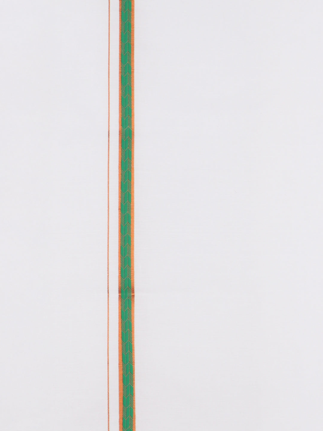 Men Cotton Blend Single Layer White Dhoti with Fancy Jari Border Roxy R02