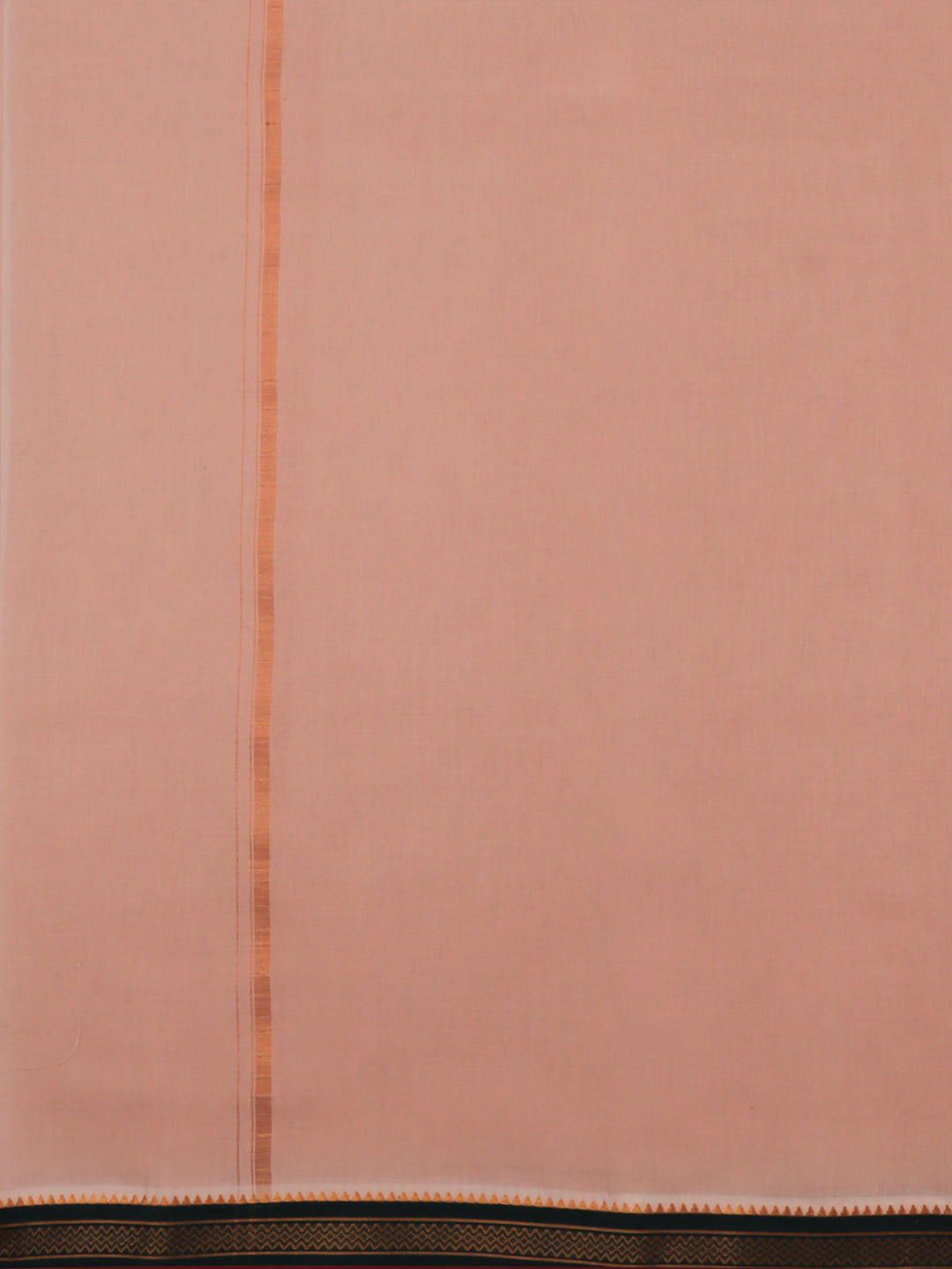 Men 100% Cotton Double Layer Light Copper Dhoti with Mayilkhan Border