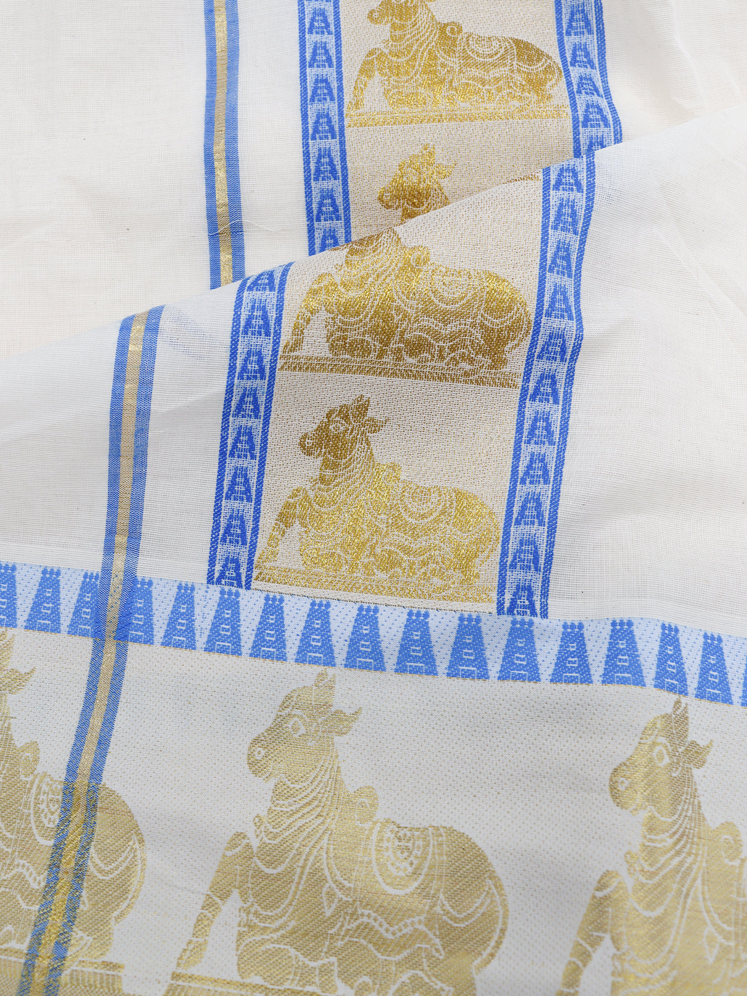 Men Kora Cotton Fancy Jari Border Panchakacham with Angavasthram (9+5)